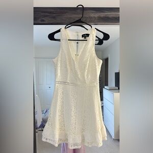 Lulu's Cream Lace Backless Dress